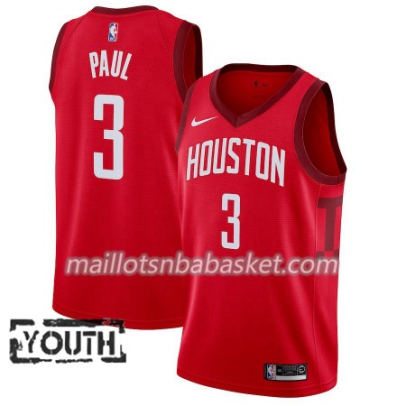 Maillot Enfant Houston Rockets Chris Paul 3 2018-19 Nike Rouge Swingman Maillot Enfant Houston Rockets Chris Paul 3 2018-19 Nike Rouge Swingman